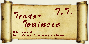 Teodor Tominčić vizit kartica